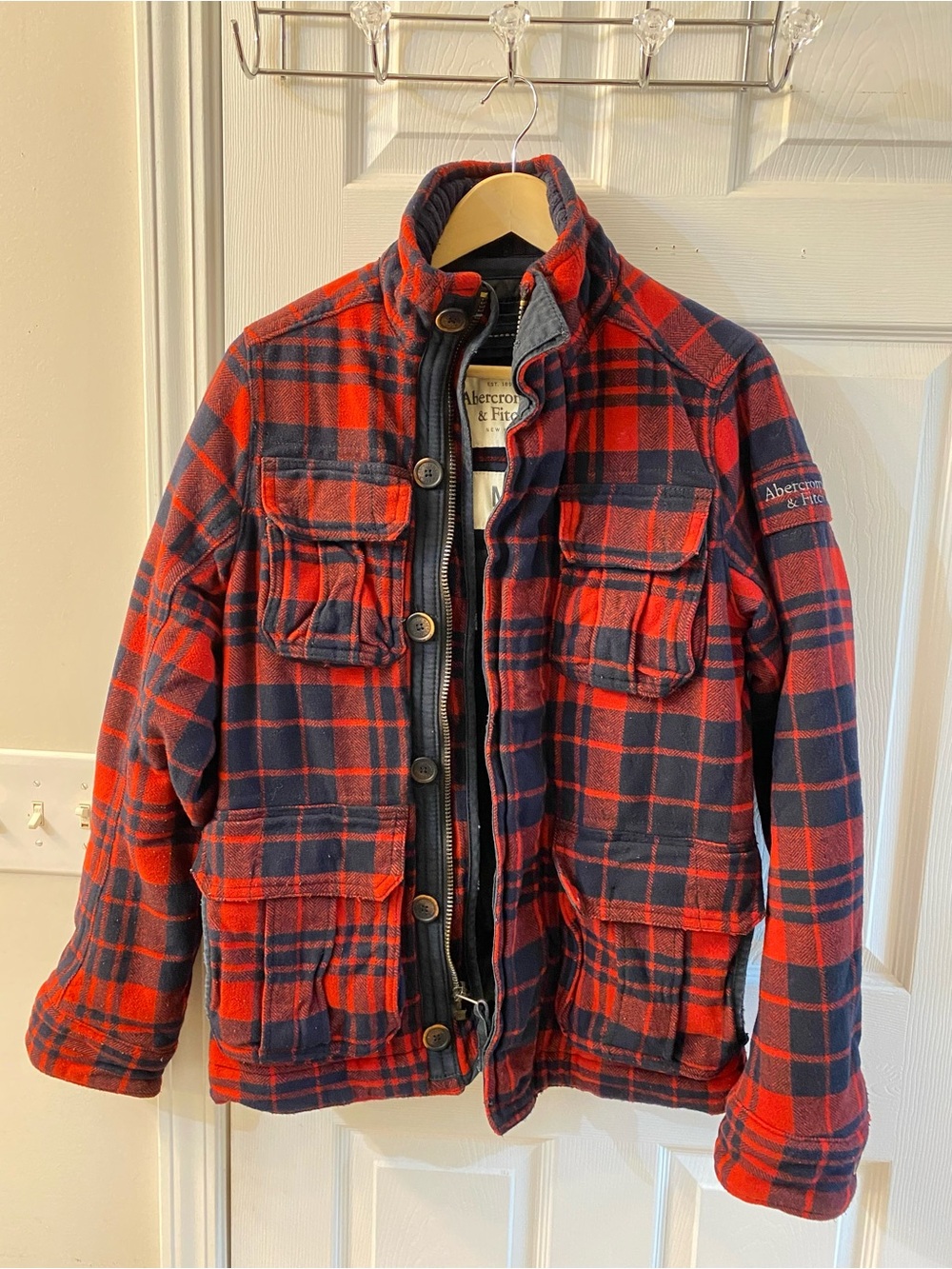 Vintage Abercrombie & Fitch Buffalo plaid wool field jacket Men’s size Medium - Picture 10 of 10